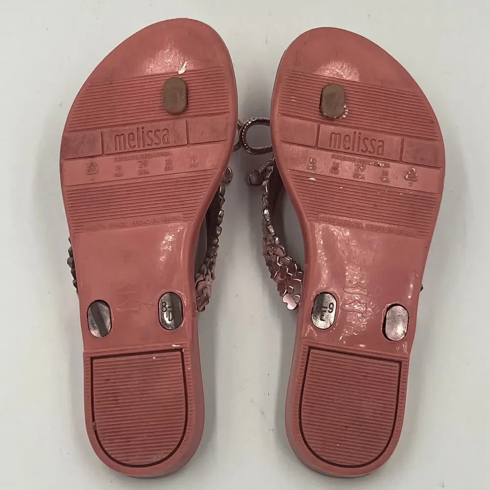 Mini Melissa Mel Harmonic Chrome III Rose Gold Sandals Little Girl sz 13